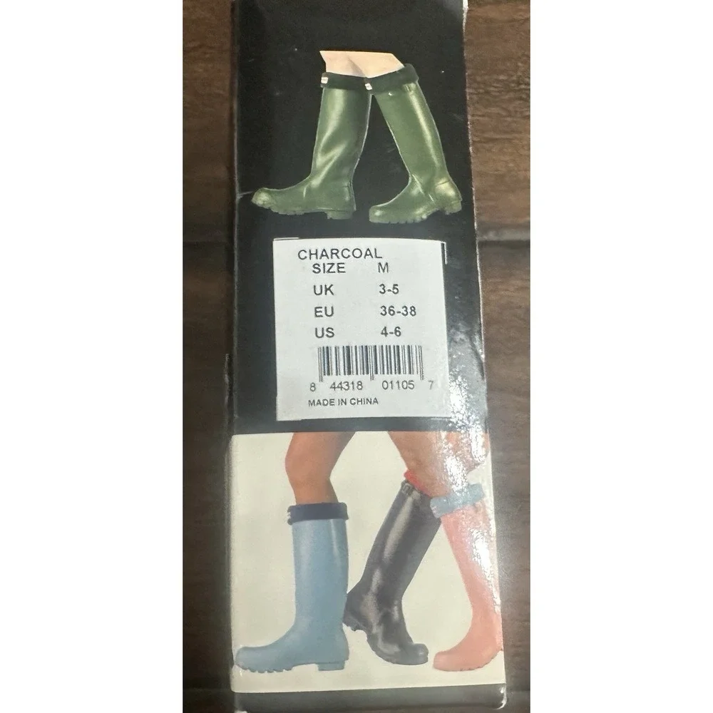 NEW Hunter Kids Original Boot Sock Charcoal Welly Fleece 4-6 Unisex Cozy Socks‎